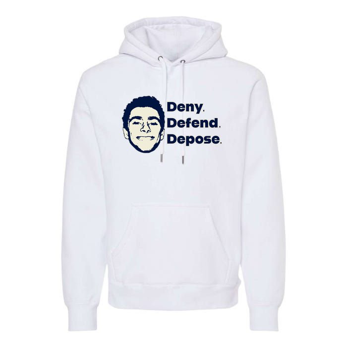 Deny Defend Depose — Free Luigi Mangione Premium Hoodie