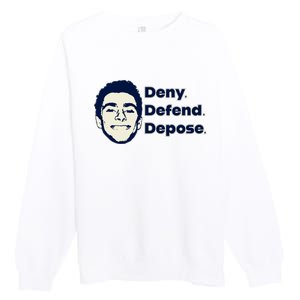 Deny Defend Depose — Free Luigi Mangione Premium Crewneck Sweatshirt