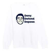 Deny Defend Depose — Free Luigi Mangione Premium Crewneck Sweatshirt