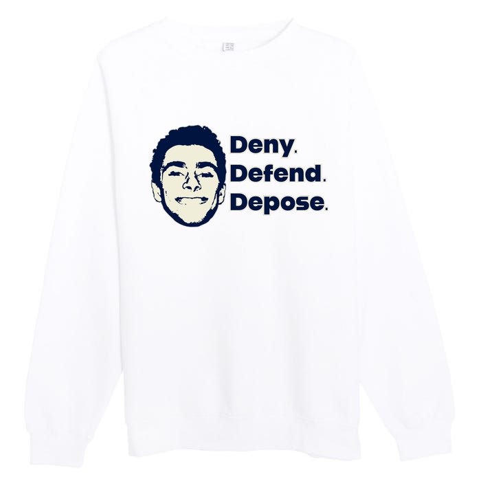 Deny Defend Depose — Free Luigi Mangione Premium Crewneck Sweatshirt