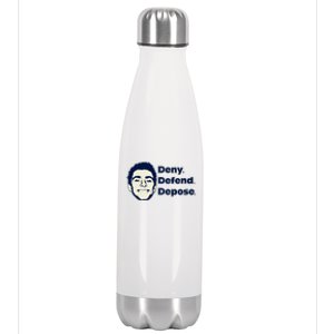 Deny Defend Depose — Free Luigi Mangione Stainless Steel Insulated Water Bottle