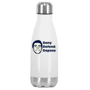 Deny Defend Depose — Free Luigi Mangione Stainless Steel Insulated Water Bottle