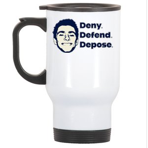 Deny Defend Depose — Free Luigi Mangione Stainless Steel Travel Mug