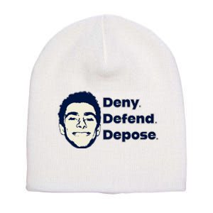 Deny Defend Depose — Free Luigi Mangione Short Acrylic Beanie