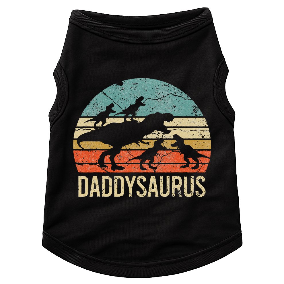 Daddy Dinosaur Daddysaurus 4 Four Gift For Father Day Doggie Tank