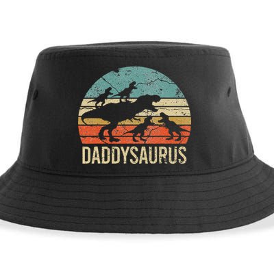 Daddy Dinosaur Daddysaurus 4 Four Gift For Father Day Sustainable Bucket Hat