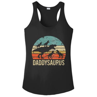 Daddy Dinosaur Daddysaurus 4 Four Gift For Father Day Ladies PosiCharge Competitor Racerback Tank