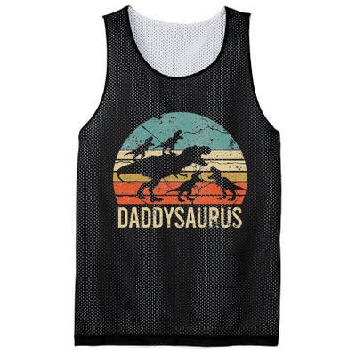 Daddy Dinosaur Daddysaurus 4 Four Gift For Father Day Mesh Reversible Basketball Jersey Tank