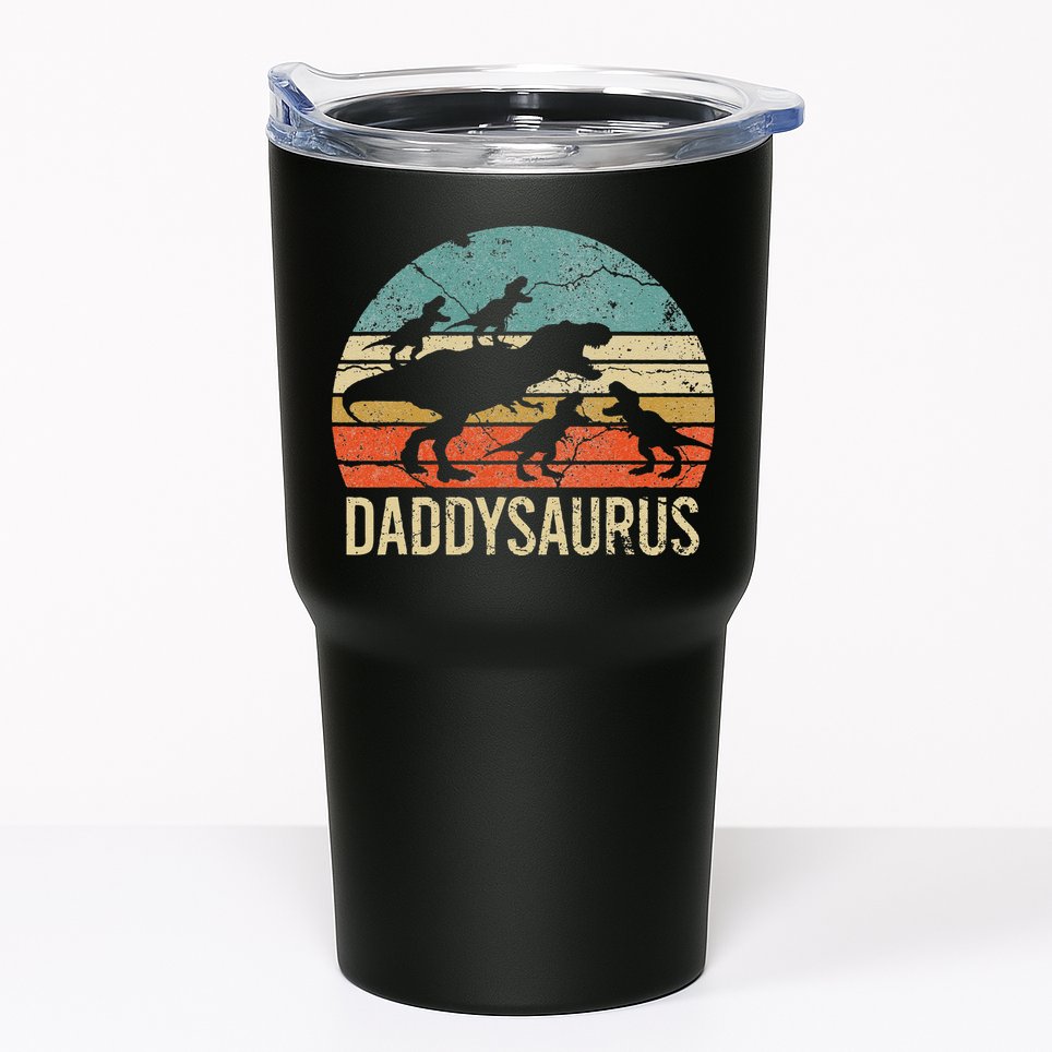 Daddy Dinosaur Daddysaurus 4 Four Gift For Father Day Tumbler