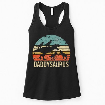 Daddy Dinosaur Daddysaurus 4 Four Gift For Father Day Womens Tank Top
