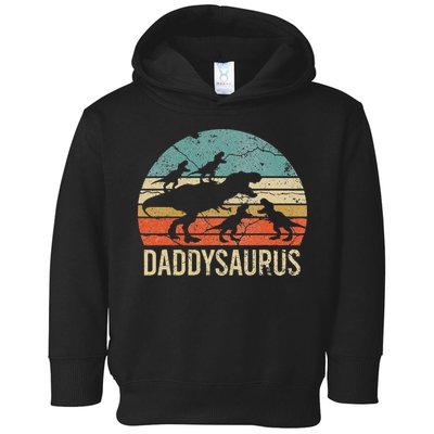 Daddy Dinosaur Daddysaurus 4 Four Gift For Father Day Toddler Hoodie