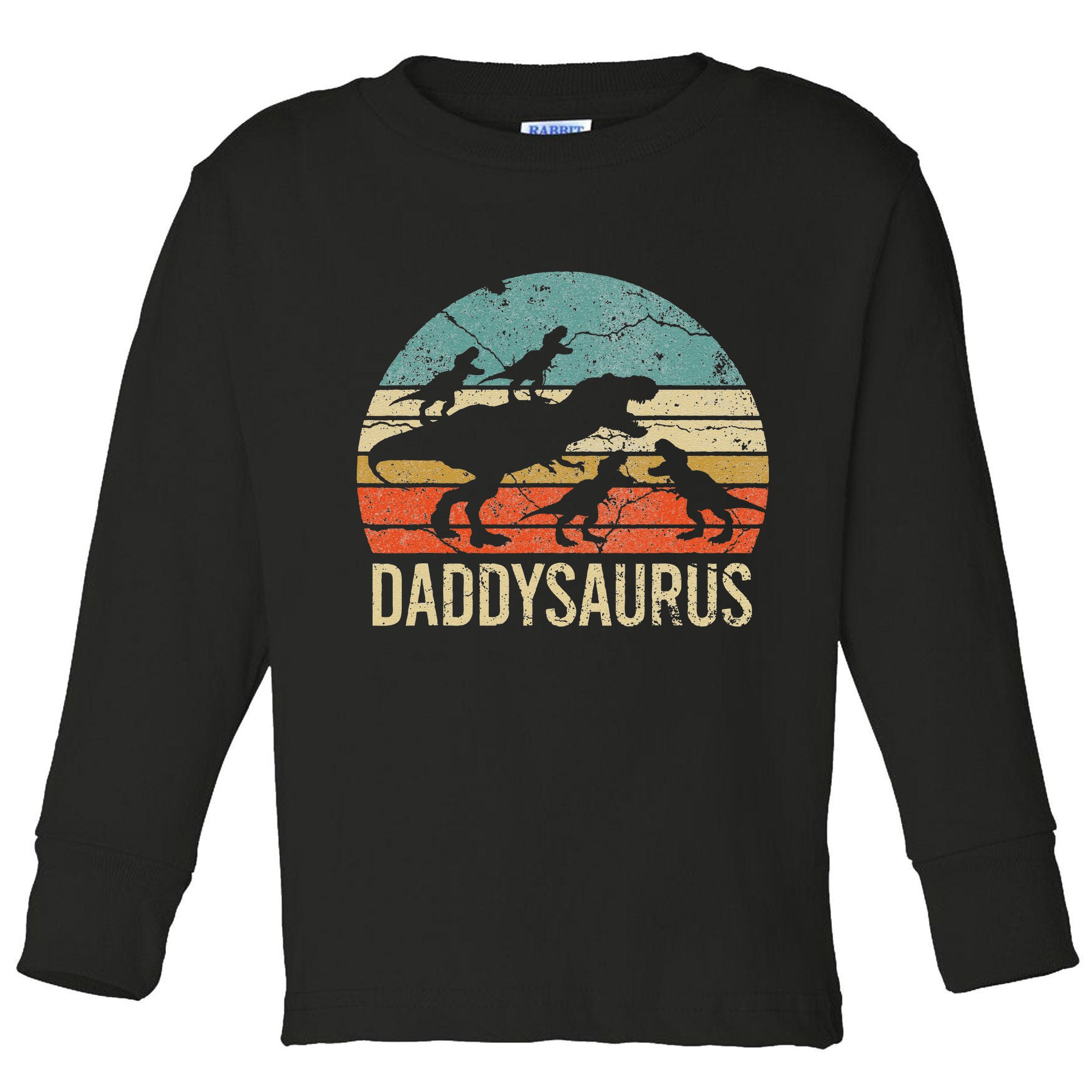 Daddy Dinosaur Daddysaurus 4 Four Gift For Father Day Toddler Long Sleeve Shirt