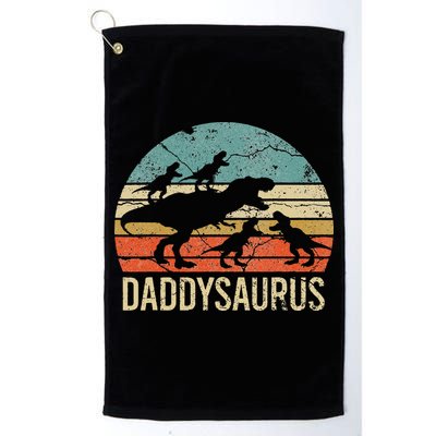 Daddy Dinosaur Daddysaurus 4 Four Gift For Father Day Golf Towel
