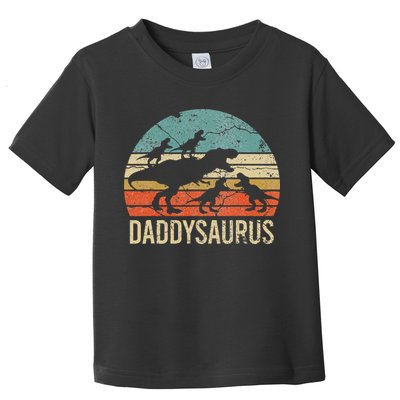Daddy Dinosaur Daddysaurus 4 Four Gift For Father Day Toddler T-Shirt
