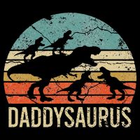 Daddy Dinosaur Daddysaurus 4 Four Gift For Father Day Women's V-Neck T-Shirt