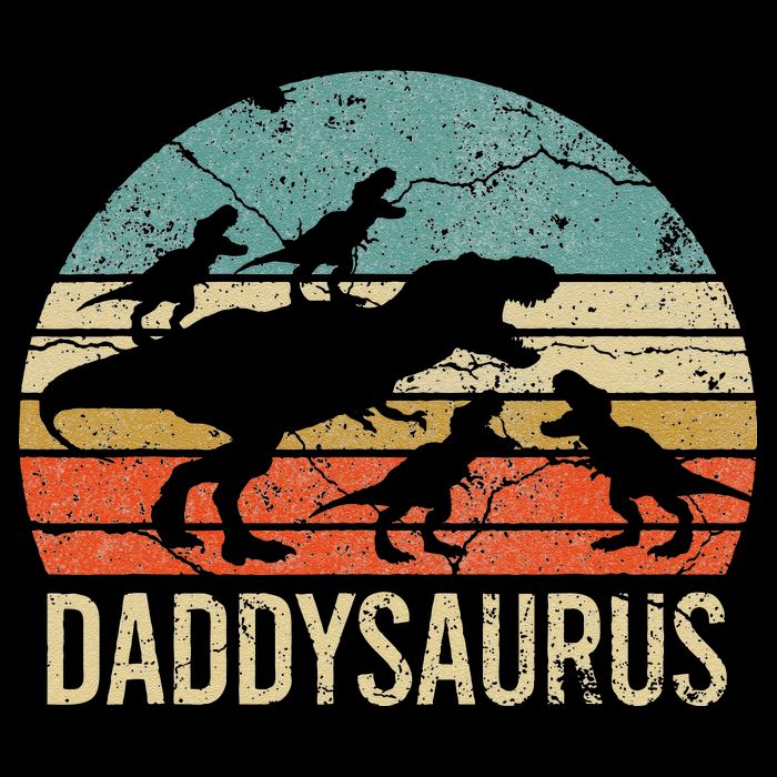 Daddy Dinosaur Daddysaurus 4 Four Gift For Father Day Women's V-Neck T-Shirt