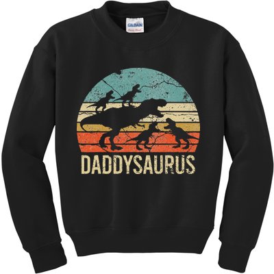 Daddy Dinosaur Daddysaurus 4 Four Gift For Father Day Kids Sweatshirt
