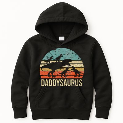 Daddy Dinosaur Daddysaurus 4 Four Gift For Father Day Kids Hoodie