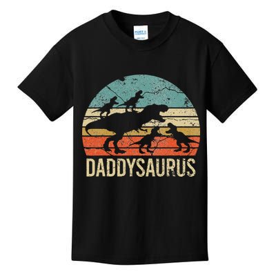 Daddy Dinosaur Daddysaurus 4 Four Gift For Father Day Kids T-Shirt