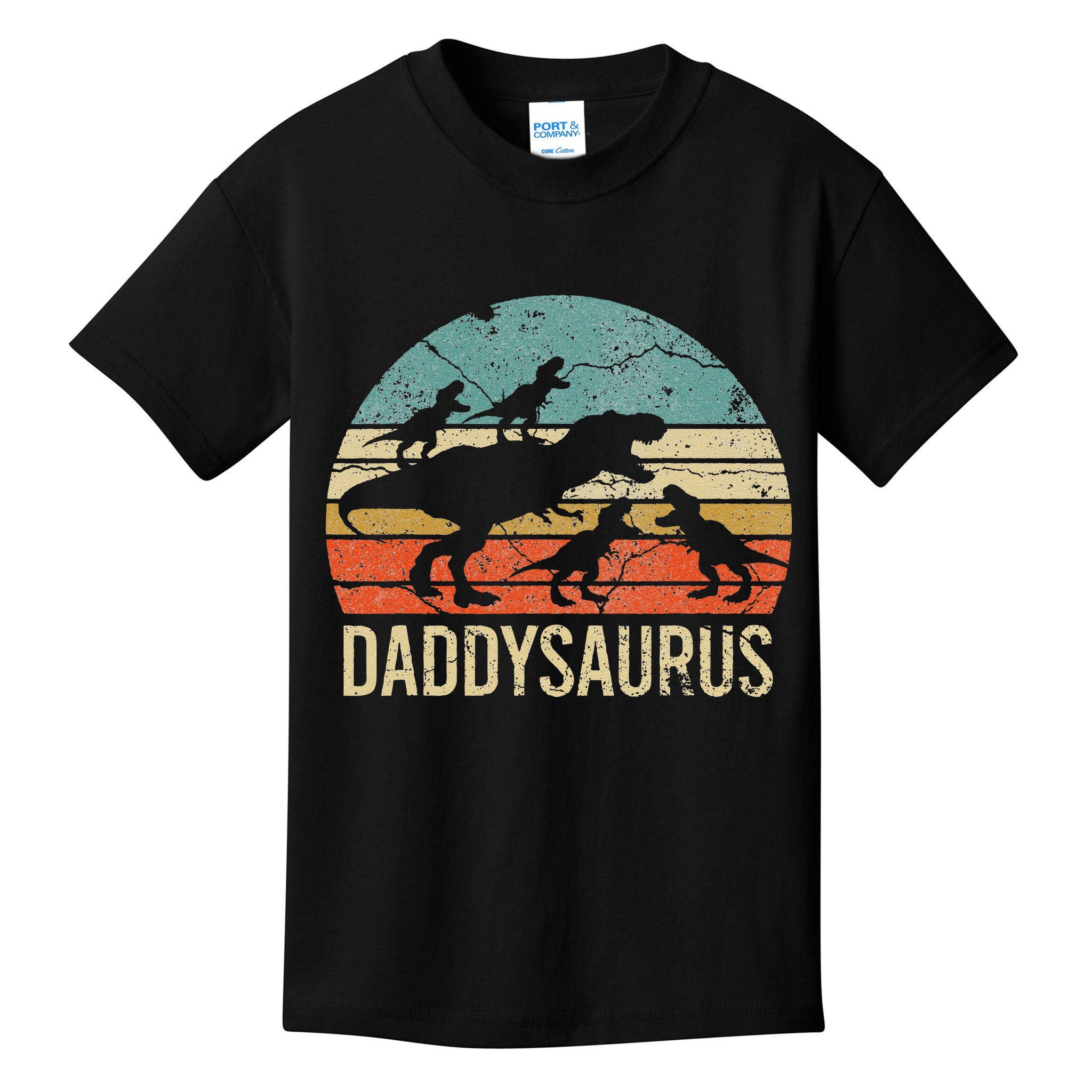 Daddy Dinosaur Daddysaurus 4 Four Gift For Father Day Kids T-Shirt