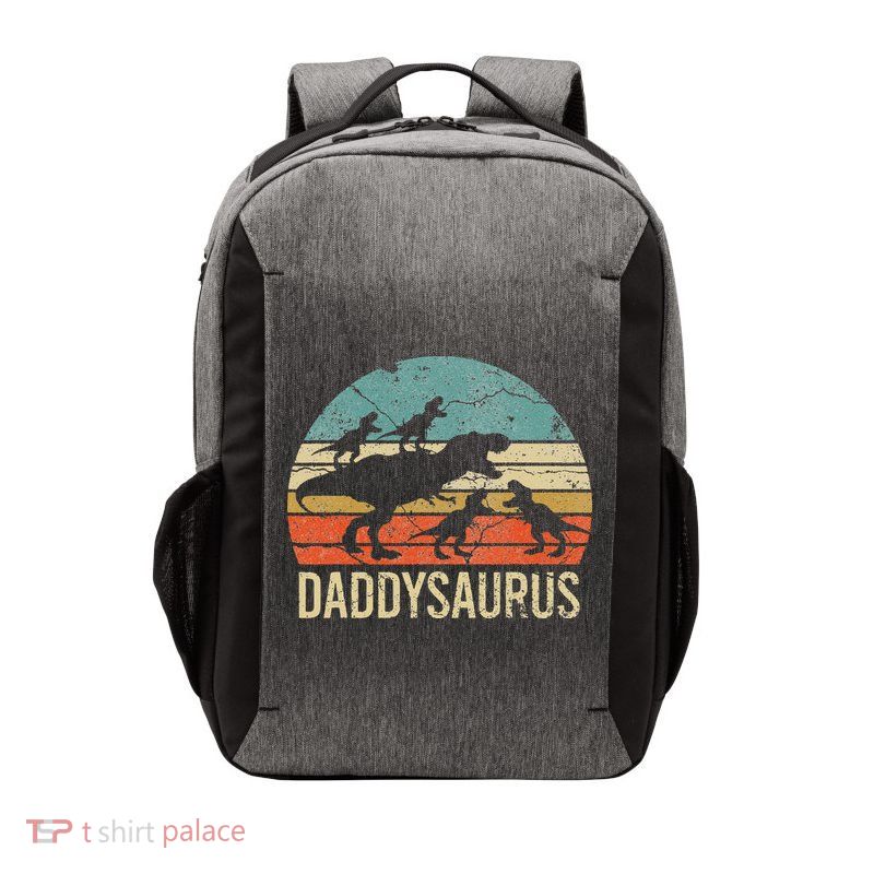 Daddy Dinosaur Daddysaurus 4 Four Gift For Father Day Vector Backpack