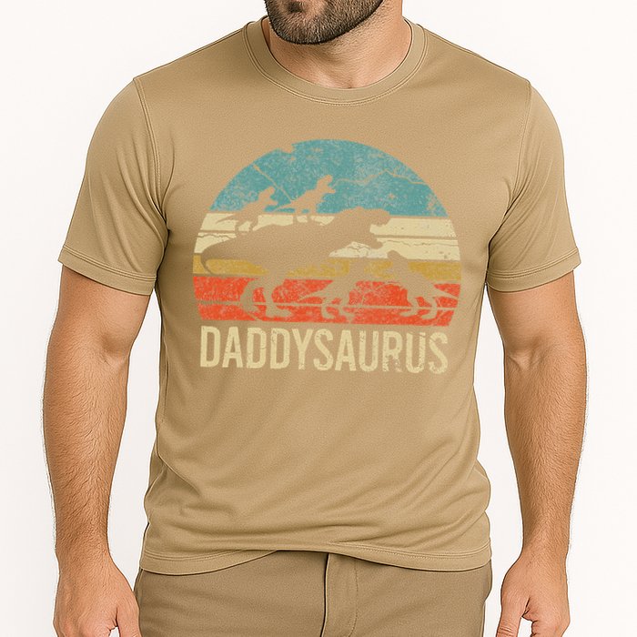 Daddy Dinosaur Daddysaurus 4 Four Gift For Father Day Cooling Performance Crew T-Shirt