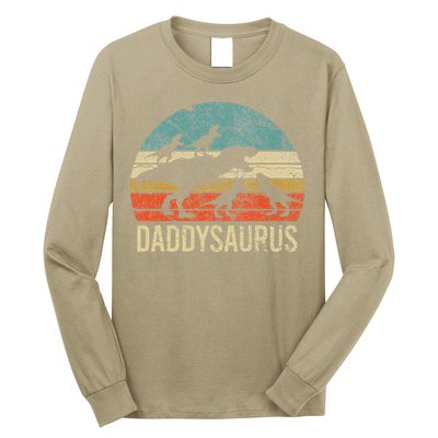 Daddy Dinosaur Daddysaurus 4 Four Gift For Father Day Long Sleeve Shirt