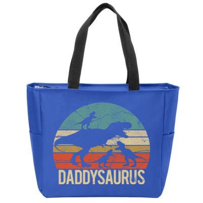 Daddy Dinosaur Daddysaurus 3 Three Xmas Christmas Gift Zip Tote Bag