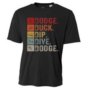 Duck Dip Dive I Ball Games I Funny Dodgeball Cooling Performance Crew T-Shirt