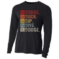 Duck Dip Dive I Ball Games I Funny Dodgeball Cooling Performance Long Sleeve Crew