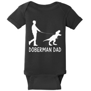 Doberman Dad Dobe Dinosaur Dobie Dog Owner Funny Fathers Day Baby Bodysuit