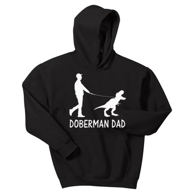 Doberman Dad Dobe Dinosaur Dobie Dog Owner Funny Fathers Day Kids Hoodie