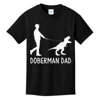 Doberman Dad Dobe Dinosaur Dobie Dog Owner Funny Fathers Day Kids T-Shirt