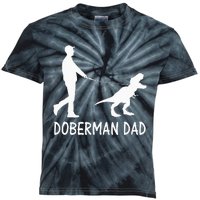 Doberman Dad Dobe Dinosaur Dobie Dog Owner Funny Fathers Day Kids Tie-Dye T-Shirt