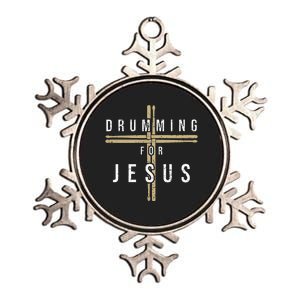 Drummer Drumming Drums Percussion I Jesus Christian Church Metallic Star Ornament