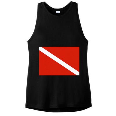 Diver Down Dive Flag Scuba Diving Flag Ladies PosiCharge Tri-Blend Wicking Tank