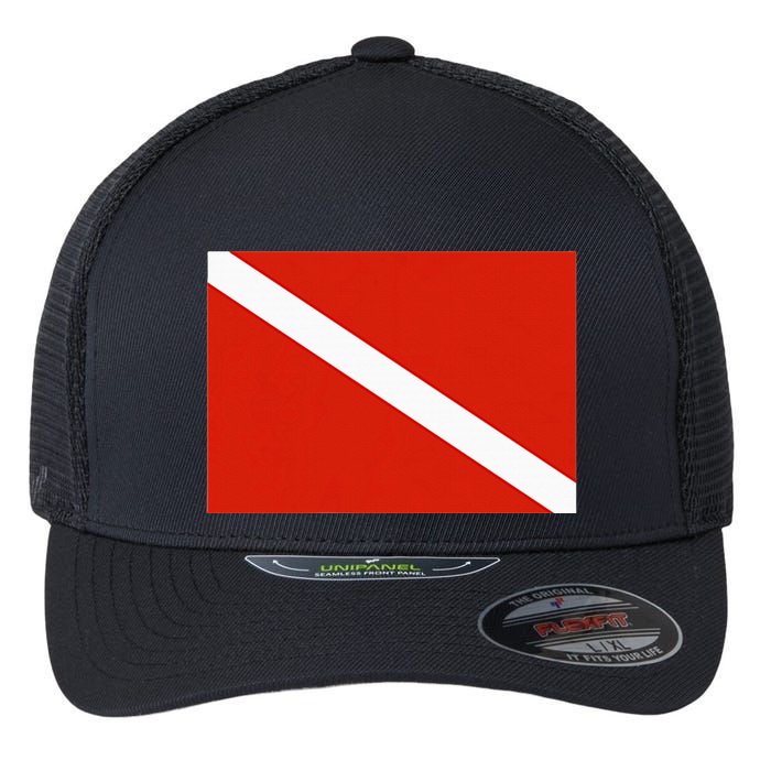 Diver Down Dive Flag Scuba Diving Flag Flexfit Unipanel Trucker Cap