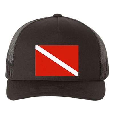 Diver Down Dive Flag Scuba Diving Flag Yupoong Adult 5-Panel Trucker Hat
