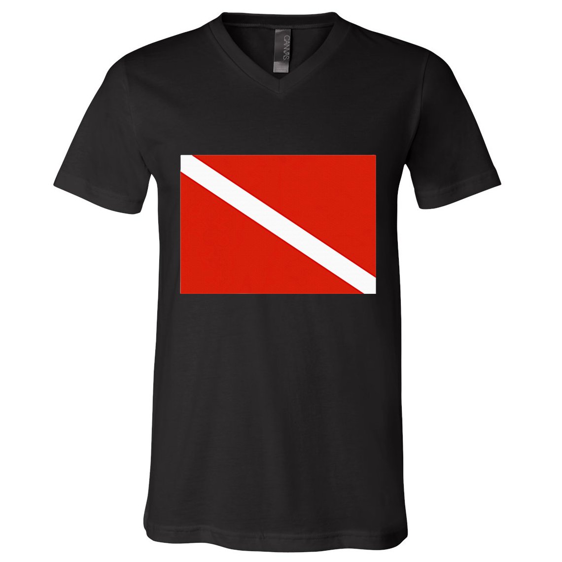 Diver Down Dive Flag Scuba Diving Flag V-Neck T-Shirt