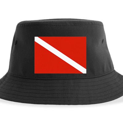 Diver Down Dive Flag Scuba Diving Flag Sustainable Bucket Hat