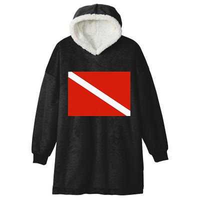 Diver Down Dive Flag Scuba Diving Flag Hooded Wearable Blanket