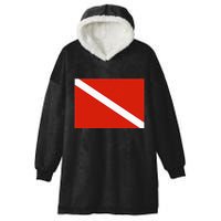 Diver Down Dive Flag Scuba Diving Flag Hooded Wearable Blanket