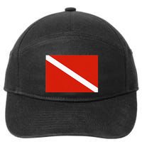 Diver Down Dive Flag Scuba Diving Flag 7-Panel Snapback Hat