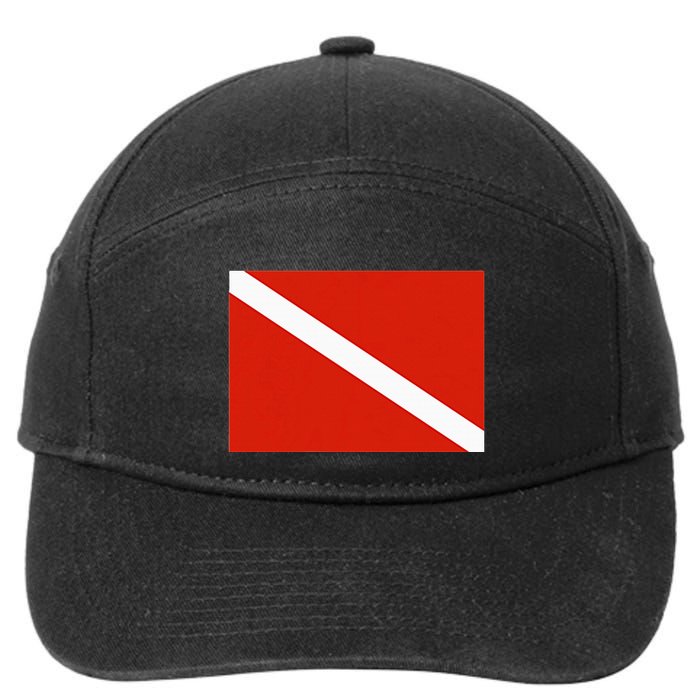 Diver Down Dive Flag Scuba Diving Flag 7-Panel Snapback Hat