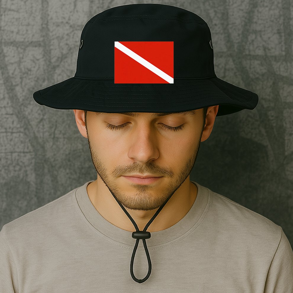 Diver Down Dive Flag Scuba Diving Flag Bucket Hat