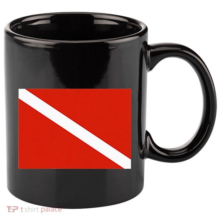 Diver Down Dive Flag Scuba Diving Flag 11oz C Handle Ceramic Mug