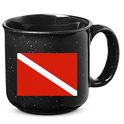 Diver Down Dive Flag Scuba Diving Flag 15oz Campfire Ceramic Mug