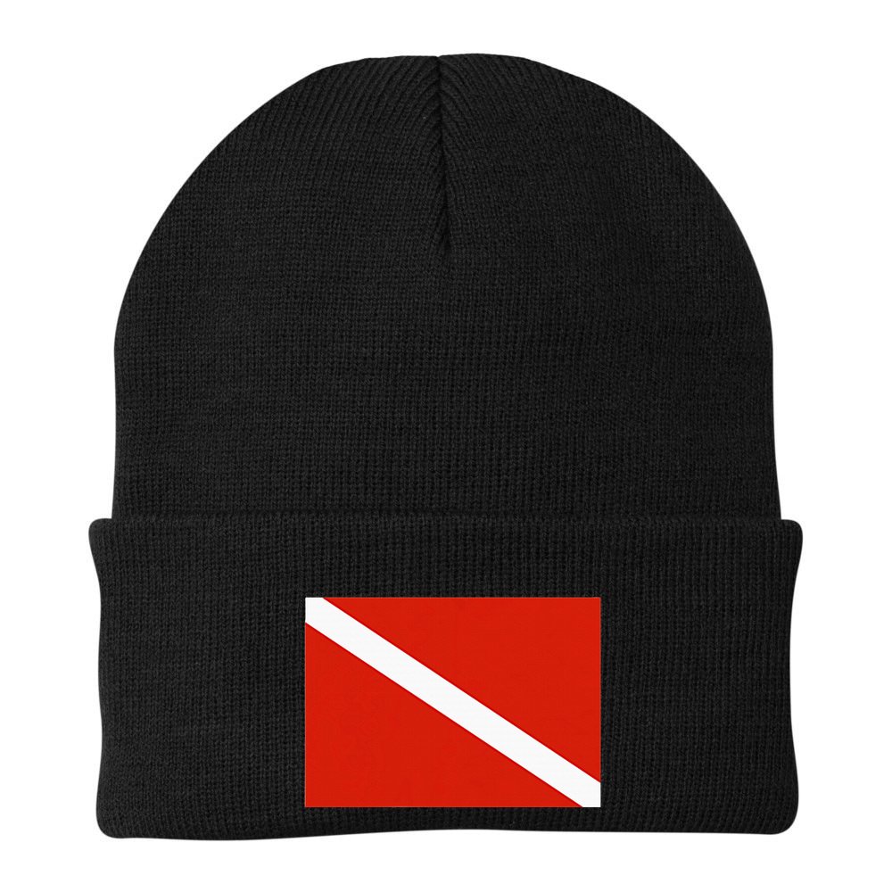 Diver Down Dive Flag Scuba Diving Flag Beanie