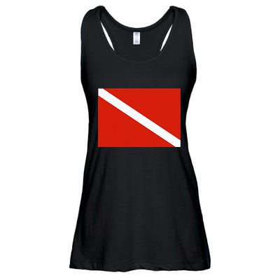Diver Down Dive Flag Scuba Diving Flag Ladies Essential Flowy Tank