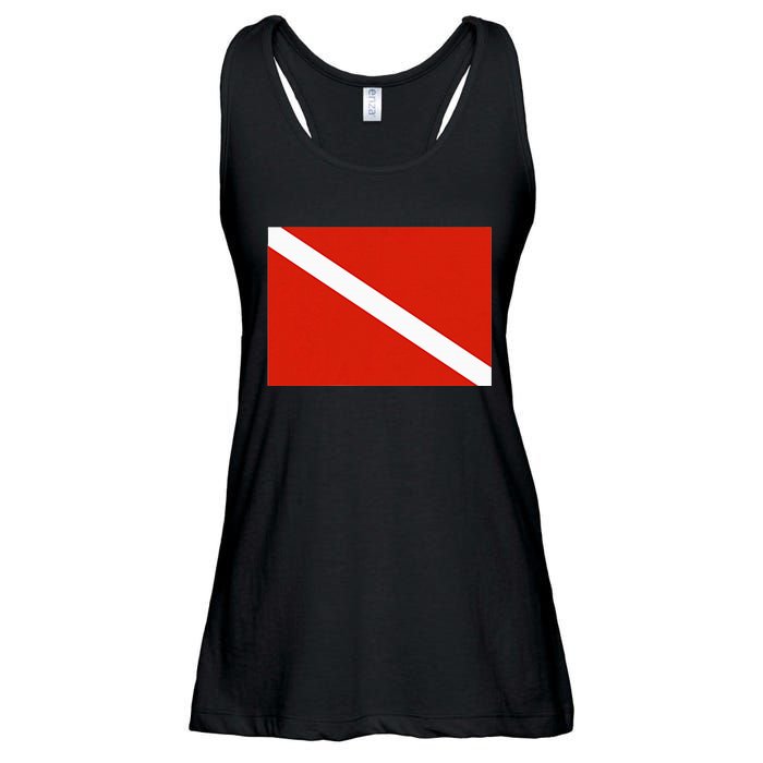 Diver Down Dive Flag Scuba Diving Flag Ladies Essential Flowy Tank